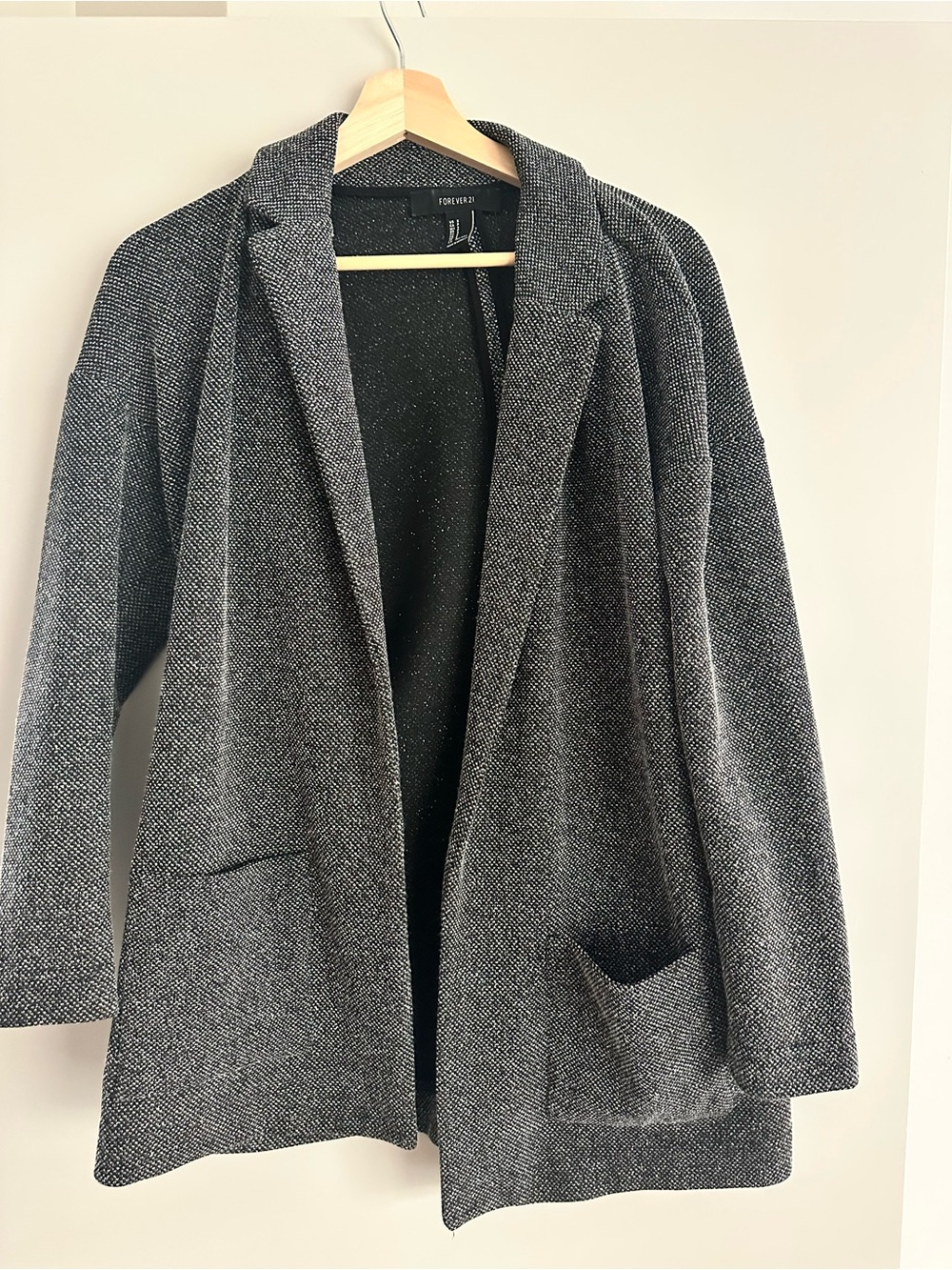 Forever 21 Women's Gray Open-Front Blazer